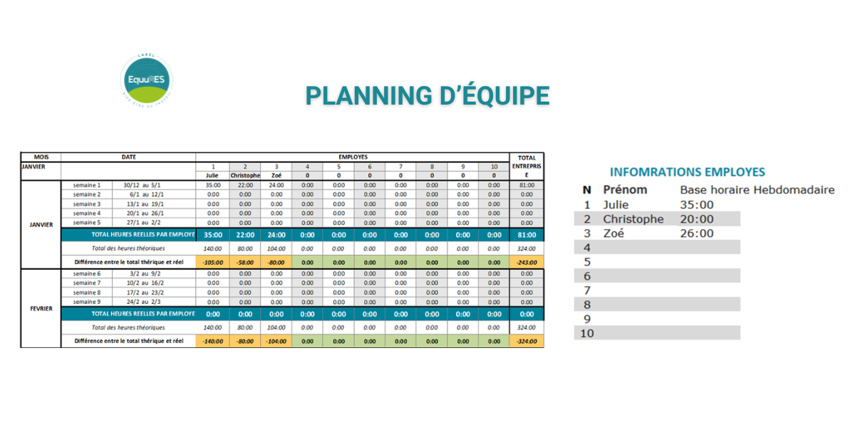 Planning d'équipe